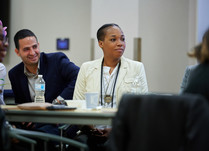 A woman listening to what is being discussed