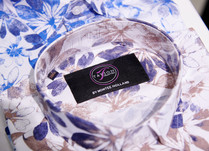 Floral shirt with Tayion Collection by Montee Holland tag