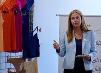 Woman presenting the Uwila Warrior underwear brand