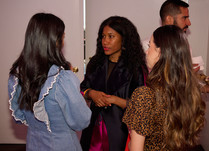 Workshop attendees talking with each other