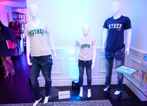 A group of 3 mannequins with Tony and Toni with Mother, Daughter and Father tshirts 