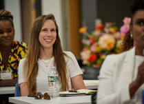 A woman listening to what is being discussed