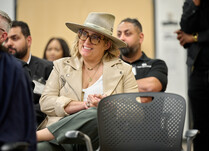 A woman listening to what is being discussed