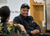 Two people in discussion