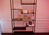 Shelf of products from workshop attendees